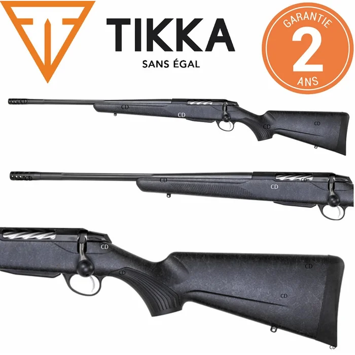 Carabine Tikka T3x Lite Roughtech Noire Gaucher Filetée