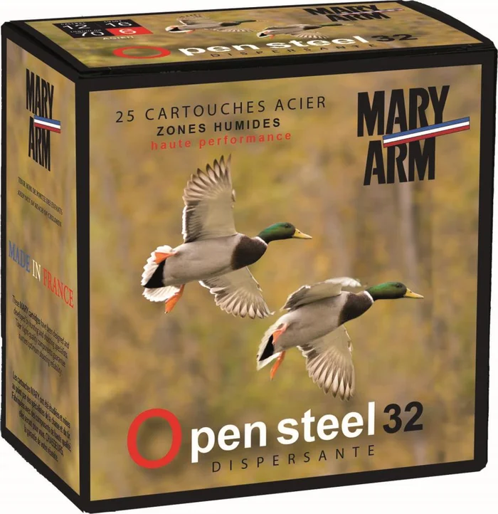 CARTOUCHES OPEN STEEL 12/32G N6 X25