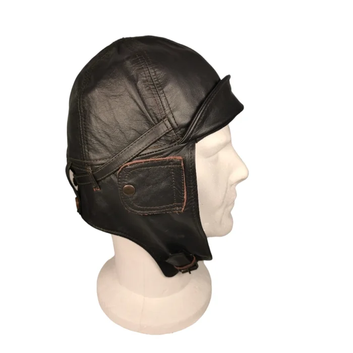 Casque aviateur vintage en cuir