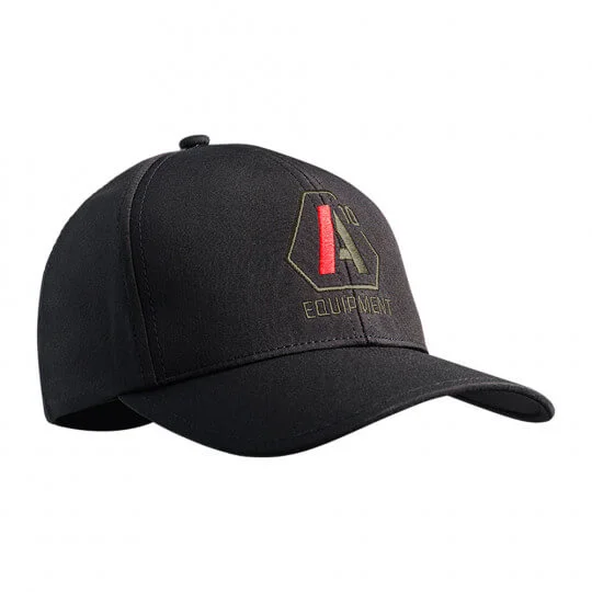 Casquette Militaire Coton Stretch Fit A10 noir logos vert olive / rouge