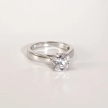 Charles Winston, S Argent, Zircone Cubique 2.00 ct.Bague Solitaire Taille Coussin Scintillation