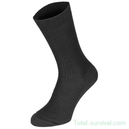 Chaussettes ABL Army mi-longues noires, côtes fines