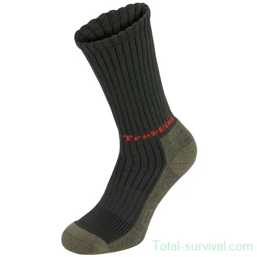 Chaussettes trekking Fox outdoor, « Lusen », vert olive, Semelle éponge
