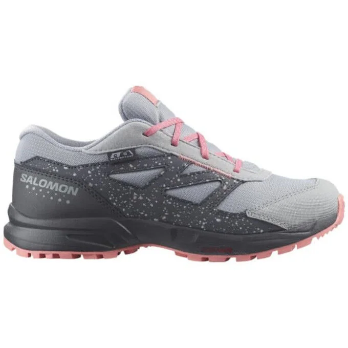 Chaussures de randonnee enfant Salomon OUTWAY CSWP – Carriere / Ebene / Ambre peche