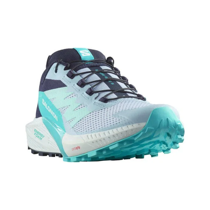 Chaussures de trail femme Salomon SENSE RIDE 5 – Bleu Cachemire / Carbone / Bleu Paon