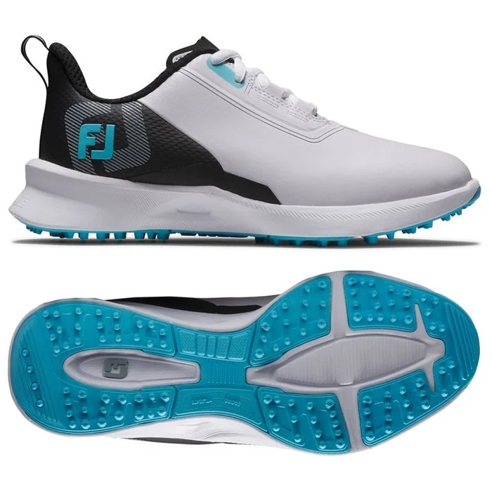 Chaussures sans crampons Footjoy Juniors Fuel White Black Blue