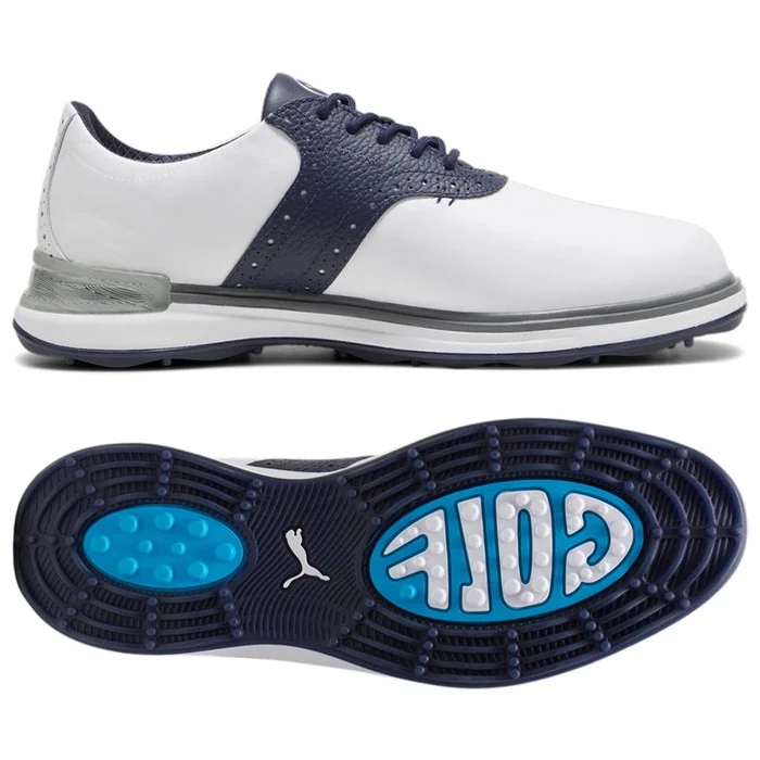 Chaussures sans crampons Puma Golf Avant White Deep Navy Speed Blue