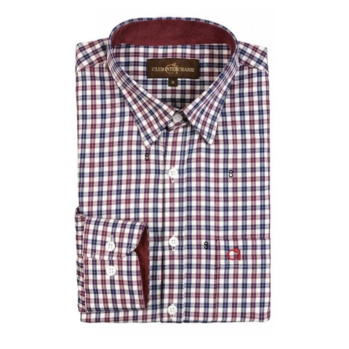 Chemise Homme Club Interchasse Ambroise Bordeaux Et Bleu