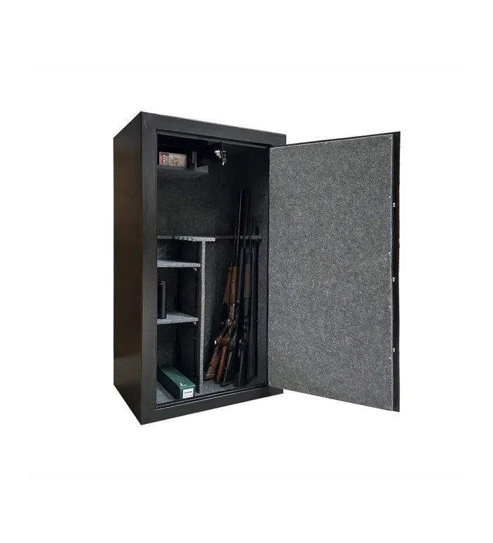 Coffre fort Elite pour 16 armes avec lunette moquette grise avec coffre intérieur – étagères – serrure electronique