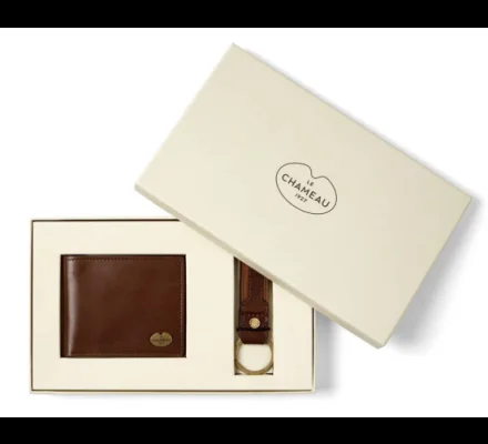 Coffret cadeaux Portefeuille et Porte clés de chasse LE CHAMEAU
