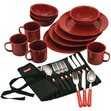 Coleman 24-Piece Speckled Enamelware Cook Set – Rouge