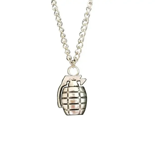 COLLIER MILITAIRE – GRENADE (ARGENT)