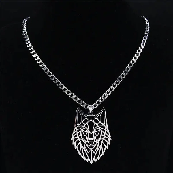 COLLIER MILITAIRE – LOUP SOLITAIRE (ARGENT)