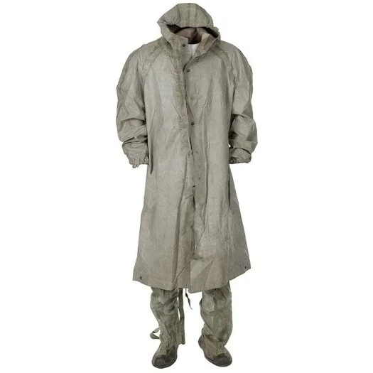 Combinaison de protection en caoutchouc NBC/CBRN polonaise, 2 pièces, avec sac de transport, gris