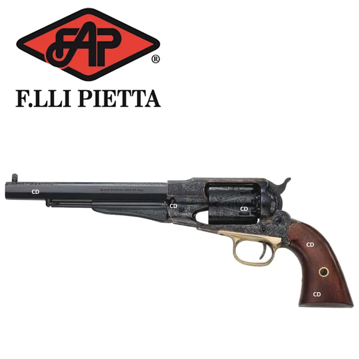 copy of REVOLVER PIETTA 1858 REMINGTON LAITON NICKELE GRAVE 44