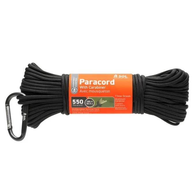 Corde et mousqueton Sol PARACORD 550