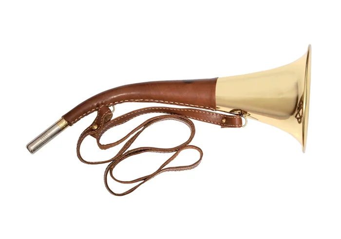 Corne d’appel ronde gainée cuir 40 cm Xavier Club Interchasse