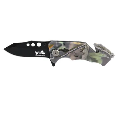 Couteau d’urgence Camo 6,5 pouces à ouverture assistée