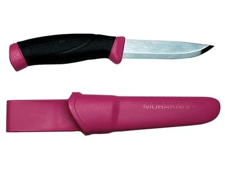 Couteau de bushcraft Morakniv Companion Magenta Stainless Clampack