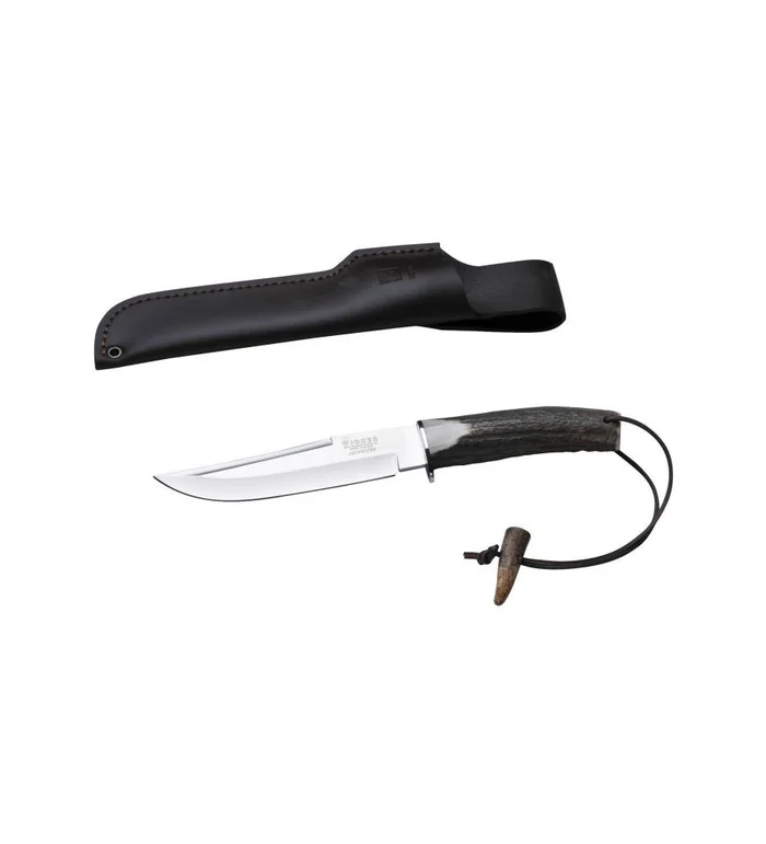 Couteau de chasse lame de 16 cm manche cerf