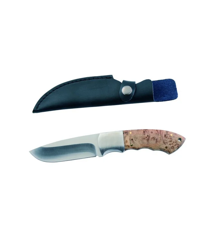 Couteau de chasse manche ronce lame de 10 cm