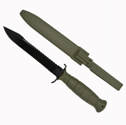 Couteau de terrain Glock Bundesheer FM81 avec lame de scie et étui en polymère, vert olive