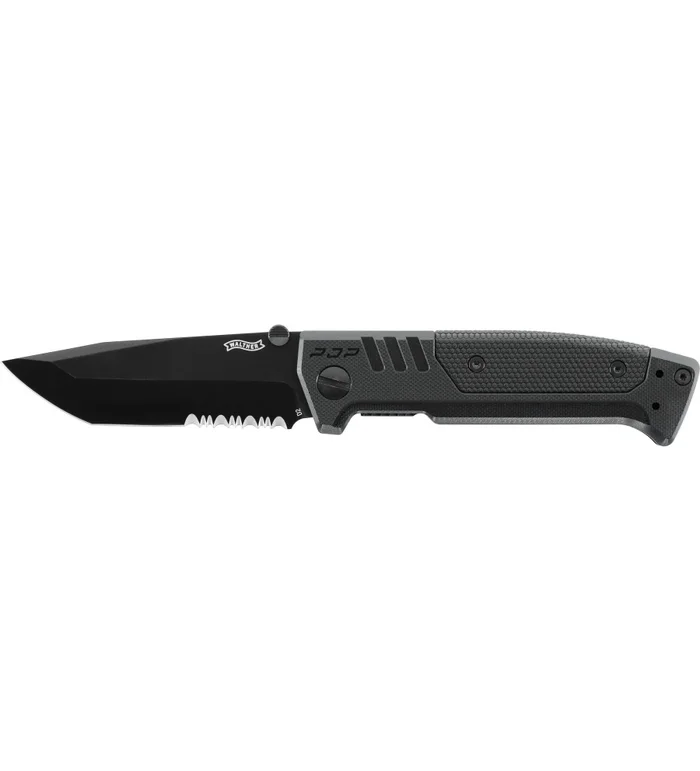 Couteau pliant walther pdp tanto folder black – partiellement crantee