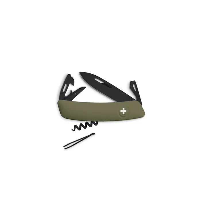 Couteaux suisses Swiza D03 ALLBLACK, olive 7,5 cm