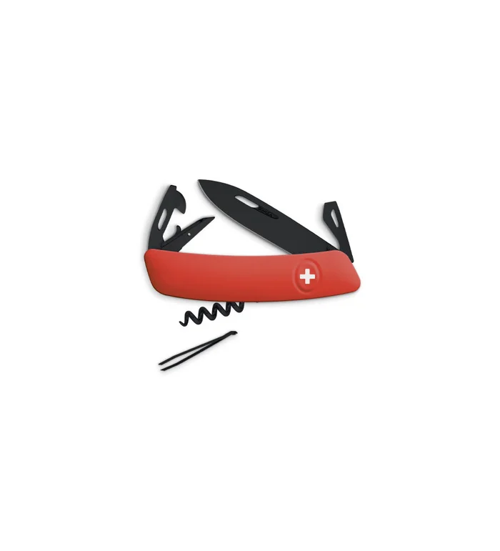 Couteaux suisses Swiza D03 ALLBLACK, rouge 7,5 cm