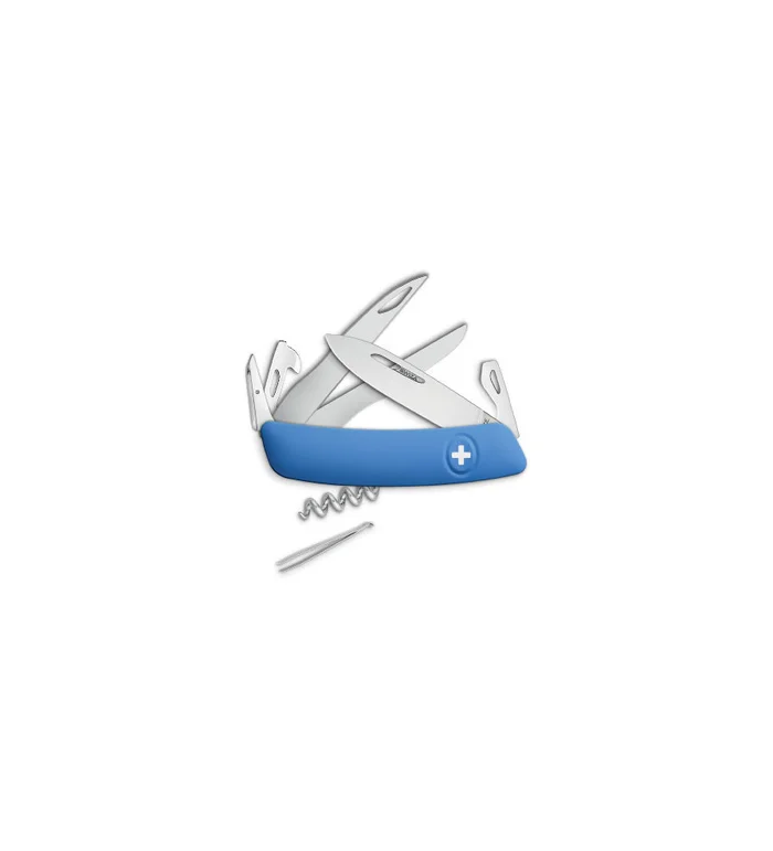 Couteaux suisses Swiza D07 Scissors, bleu 7,5 cm