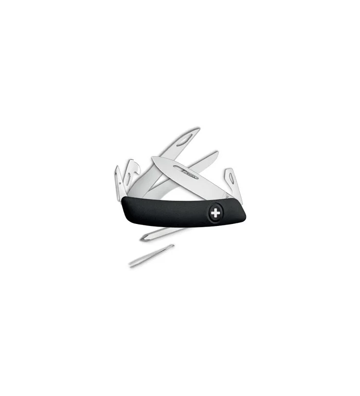 Couteaux suisses Swiza D08 Scissors, noir 7,5 cm