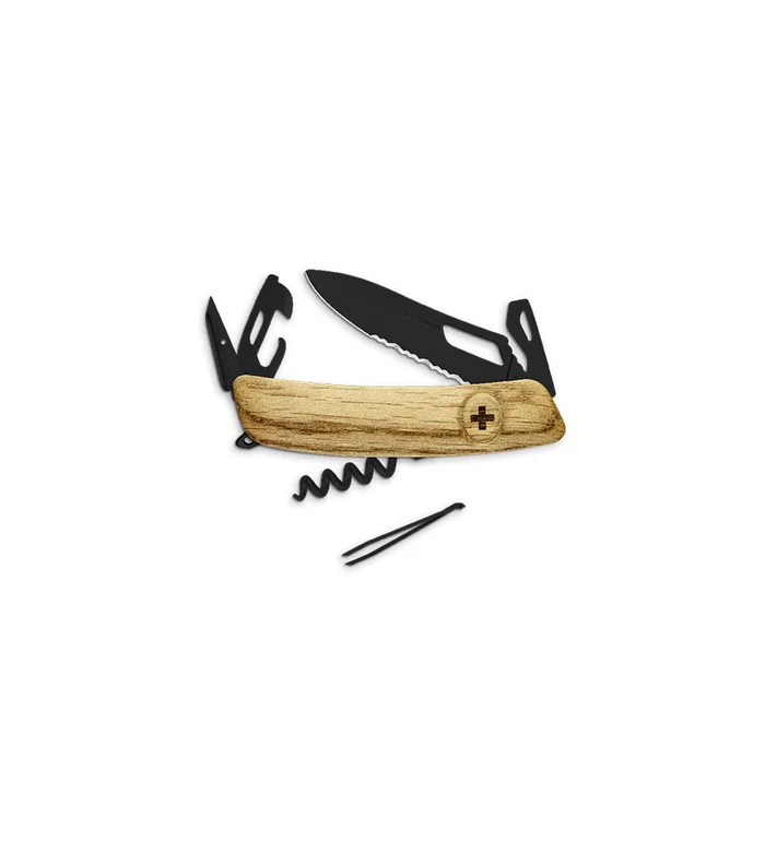 Couteaux suisses Swiza SH03 ALLBLACK – chêne 7,5 cm