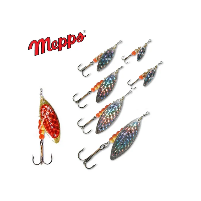 CUILLER AGLIA LONG MEPPS FEUILLE DE SAULE ROUGE