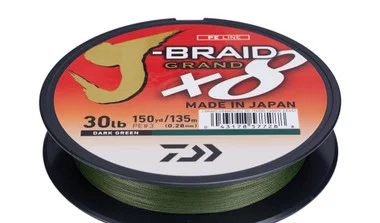 Daiwa J-BRAID x8 Braided Line – Vert foncé – 150 Yards & 300 Yards