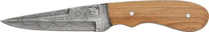 DM1012 Damascus Spearpoint Hunter Olive