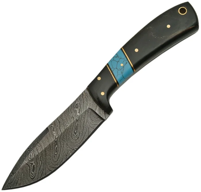 DM1147 Damascus Turquoise And Horn Skinner