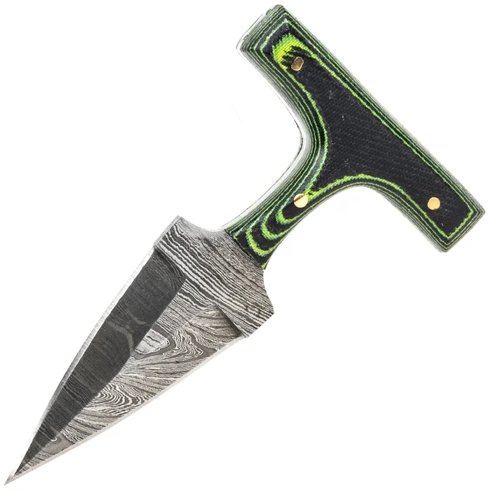 DM1317GN- Rite Edge Damascus Micarta Push Dagger vert