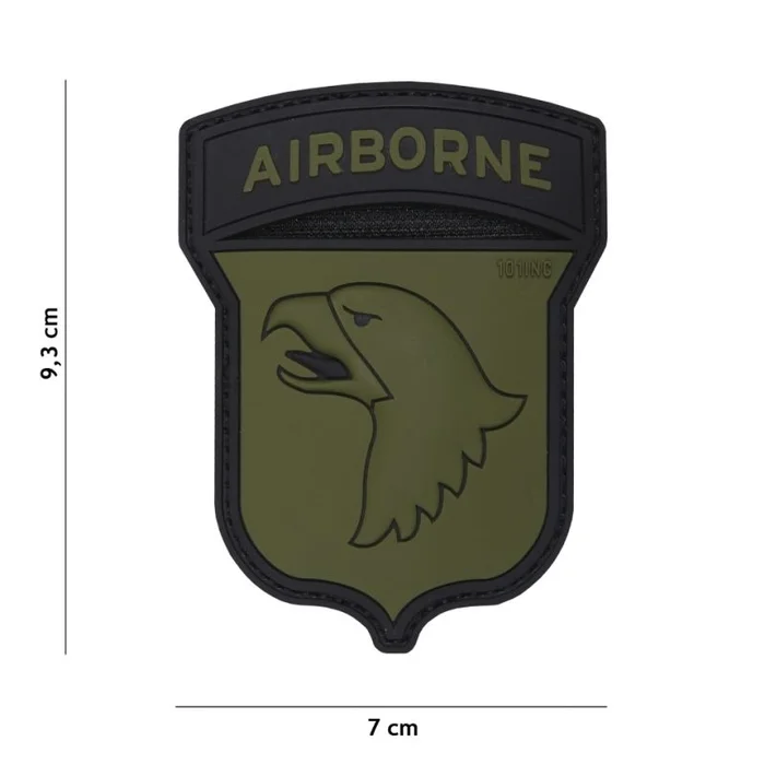 Écusson 3D AIRBORNE 101st Vert PVC Velcro