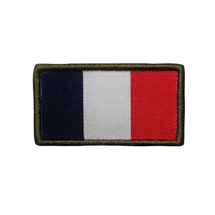 Écusson brodé Drapeau Français Haute visibilité Velcro