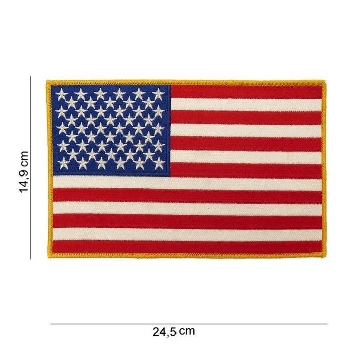 Écusson brodé USA 15 cm x 24,5 cm Thermocollant