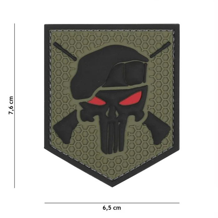 Écusson PUNISHER vert 3D PVC