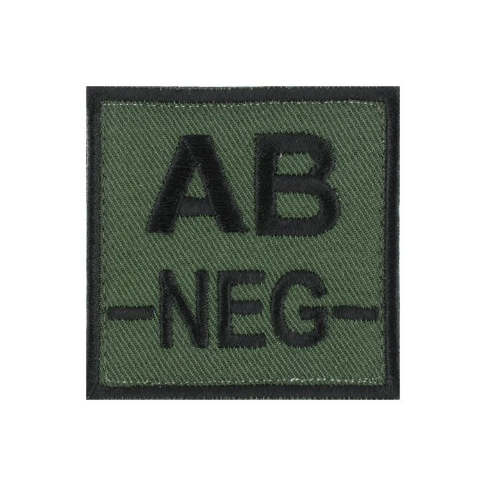 ECUSSON SOIE GROUPE SANGUIN AB-NEG- NOIR SUR VERT ARMEE