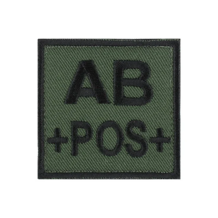 ECUSSON SOIE GROUPE SANGUIN AB+POS+ NOIR SUR VERT ARMEE