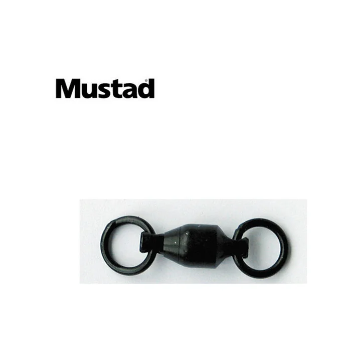 EMERILLONS MUSTAD A ROULEMENT A BILLES NOIR 2 ANNEAUX SOUDES