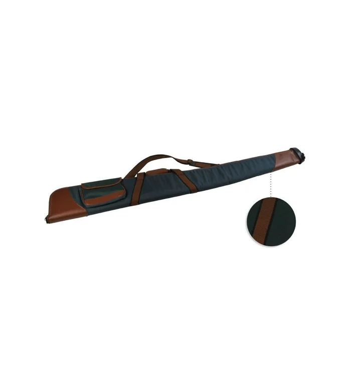 Etui fusil couzan 135 cm vert et marron avec poche bout renforce