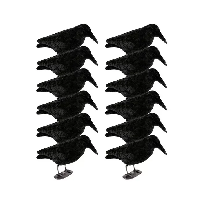 Formes de corbeau floquée sur patte x12