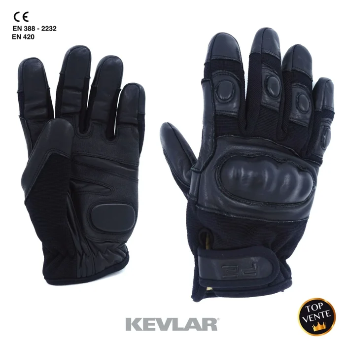 Gants anti-coupures coqués Kevlar Noir
