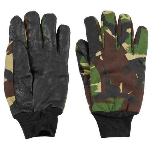 Gants de mécanicien britannique pour temps froid, paume en cuir, camouflage DPM