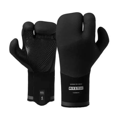 Gants Neoprene HiverMystic Gants Supreme 4mm Lobster Pré-courbé – Noir 2025