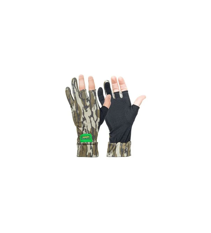 Gants stretch anti-derapants 3 doigts decouverts camo mossy oak bottomland